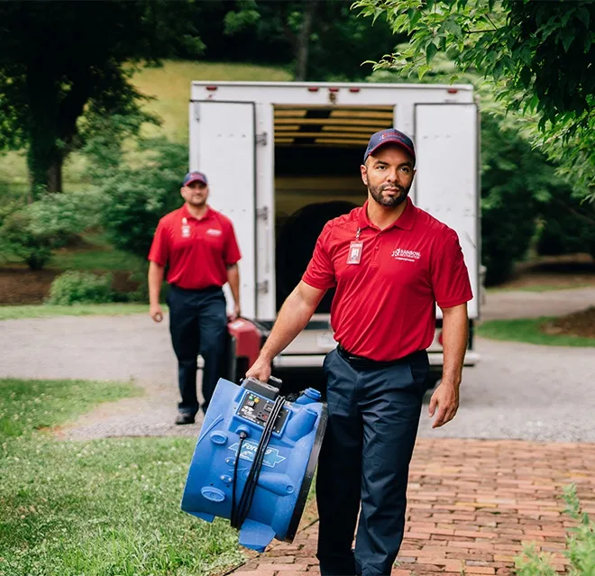 The Rainbow Restoration of Greenville emergency response team responds to a water damage loss at a property in Duncan, SC.