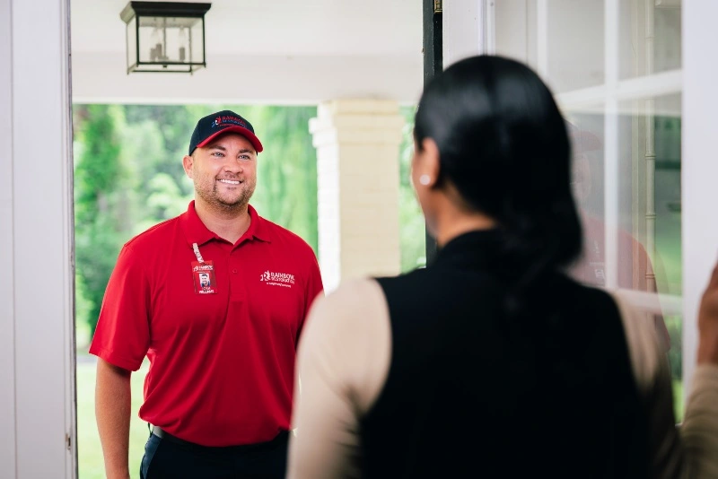 Rainbow Restoration of Owings Mills specialist greeting a customer.