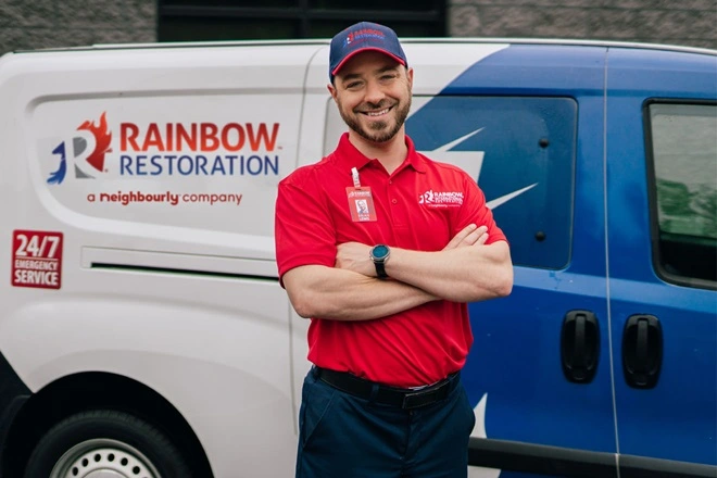 A Rainbow Restoration service professional smiling.