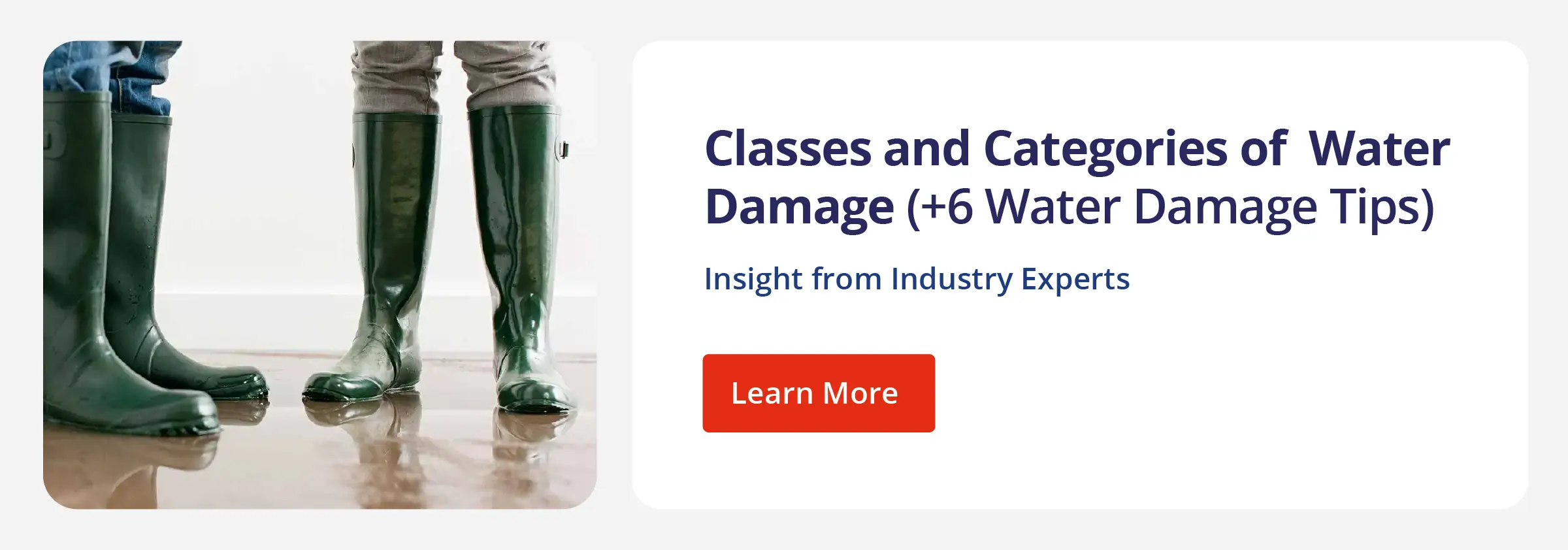 Clickable graphic directing to Rainbow Restoration's blog Classes and Categories of Water Damage (+6 Water Damage Tips).