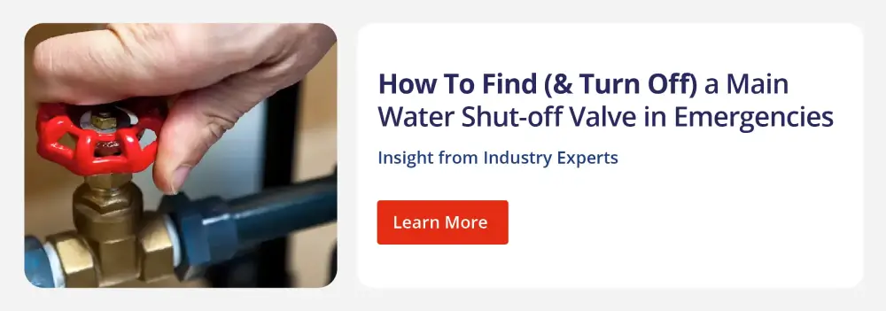 Clickable graphic directing to Rainbow Restoration's blog How To Find & Turn Off a Main Water Shut-off Valve in Emergencies.